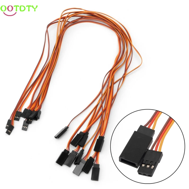 

10Pcs 500mm Servo Extension Lead Wire Cable For RC Futaba JR Male to Female 50cm