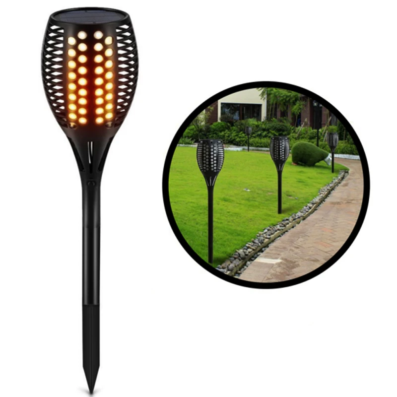 Chiclits Solar LED Flame Lamp Waterproof Flame Lighting 96LED Lights Flame Effect Light Outdoor Fire Light Garden Decoration  (13)