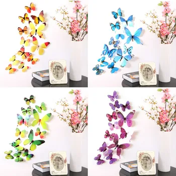 

12Pcs 3D Butterfly Wall Stickers Decals On The Wall Art Decal Desk Home Decor For Mural Stickers Butterflies Wallpaper J#1