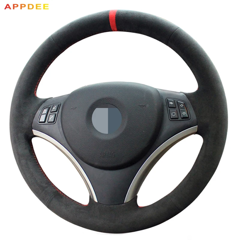 

APPDEE Hand-Stitched Suede Car Steering Wheel Cover for BMW E90 325i 330i 335i (No Drum kits ) New material