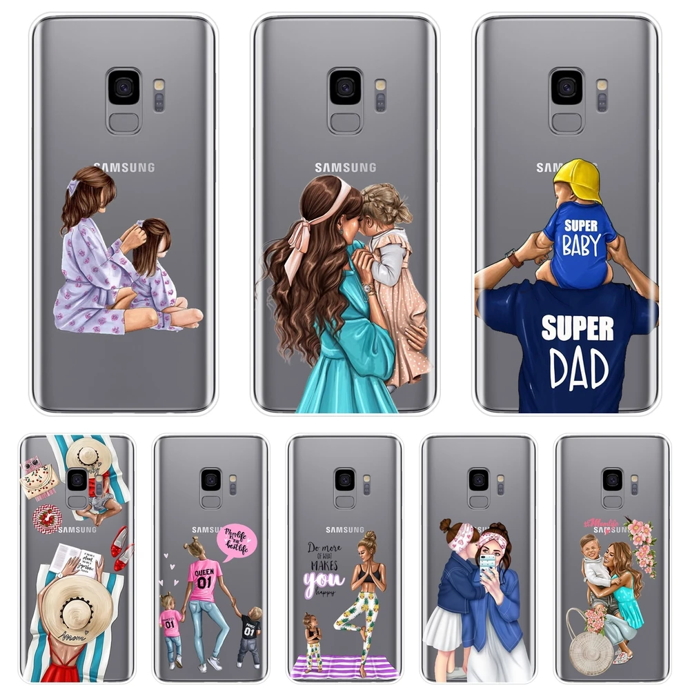 

"Mom Baby Women Black Girl Soft Silicone Case Back Cover For Samsung Galaxy S8 S9 Plus S5 S6 S7 Edge Note 4 5 8 9 Phone Case