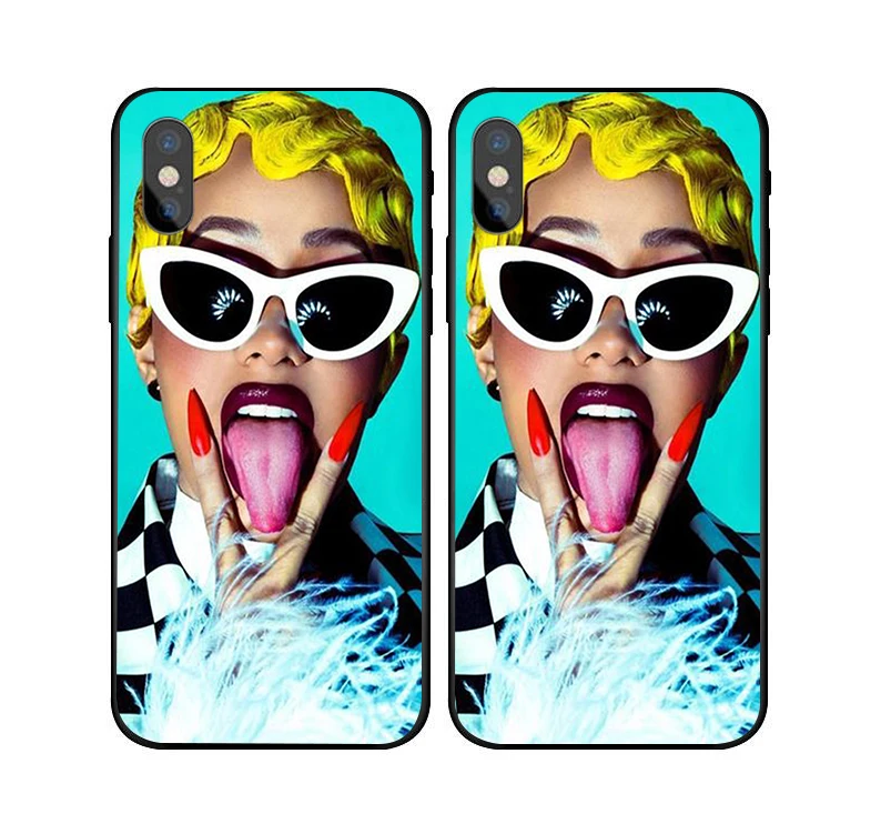 

Cardi B Migos phone Case For iphone X 7 8 Plus XS XR XSMAX Black silicone case For Samsungs7 s8 s9 plus Case Cover