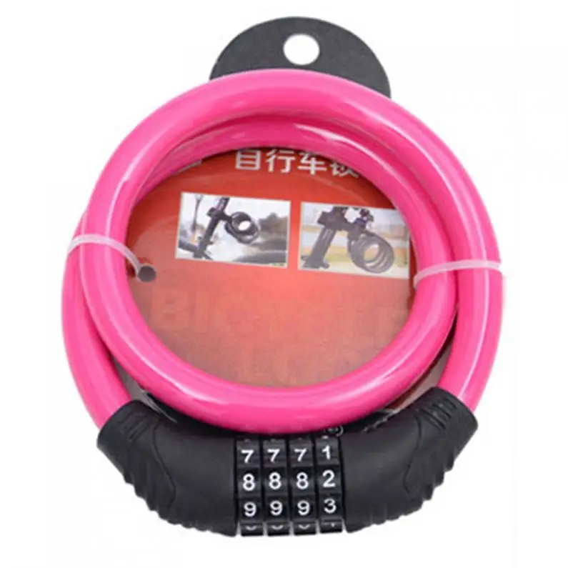 Cycling Security Cable 4-Digit Combination Password Bike Bicycle Steel Lock New