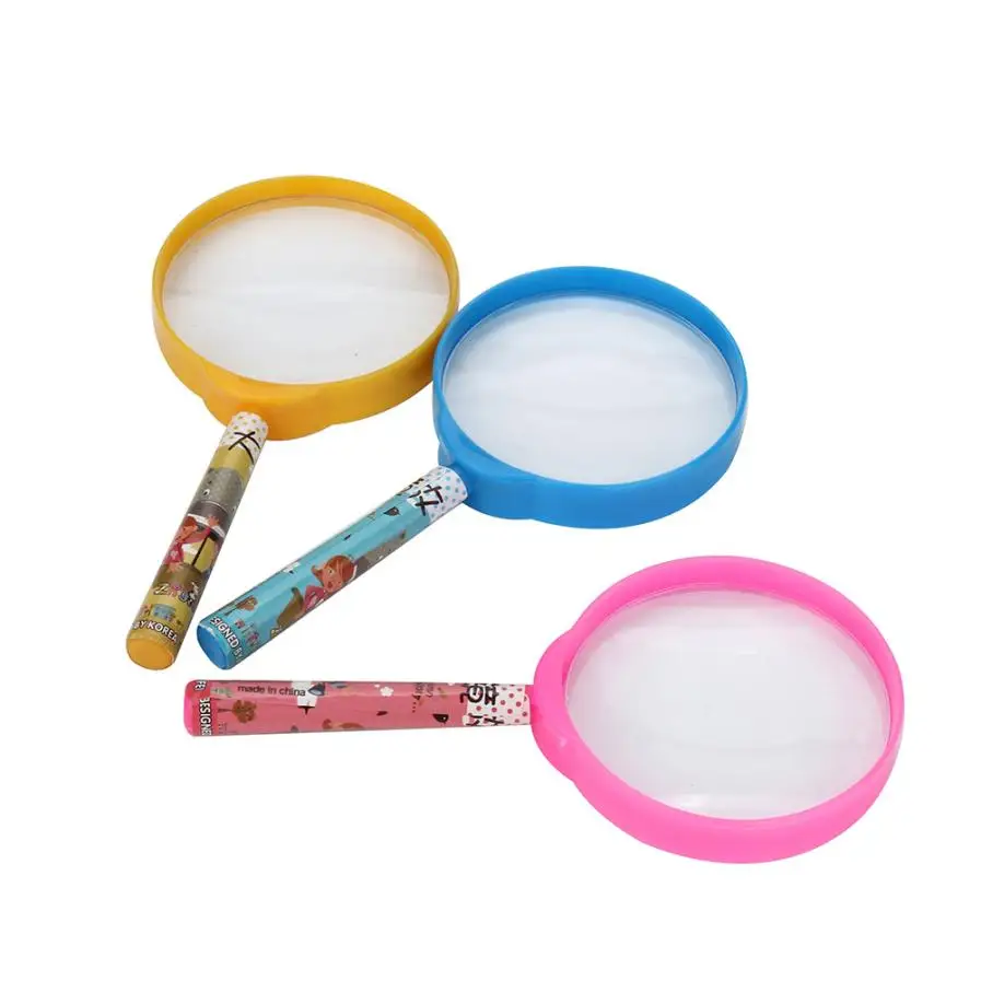 Lovely Plastic Magnifying Glass Handheld Magnifier Toy Reading Aid Gift
