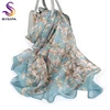 [BYSIFA] 100% Silk Chiffon Scarf Female Brand Leaves Design Grey Khaki Long Scarves Beach Shawls Fall Winter Women Neck Scarves 1