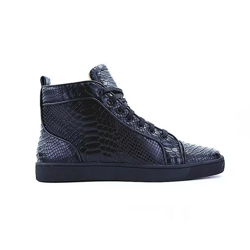 Дизайнерские мужские черные кроссовки; модная повседневная мужская обувь на шнуровке в виде змеи; дышащая мужская обувь размера плюс; люксовый бренд