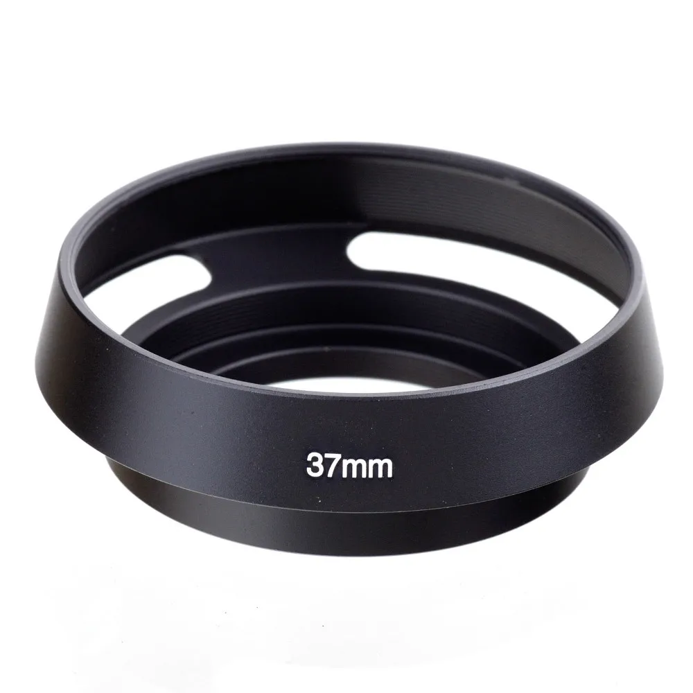 

37mm Vented Curved Metal lens Hood for Leica Leitz Panasonic Pentax Olympus black free shipping