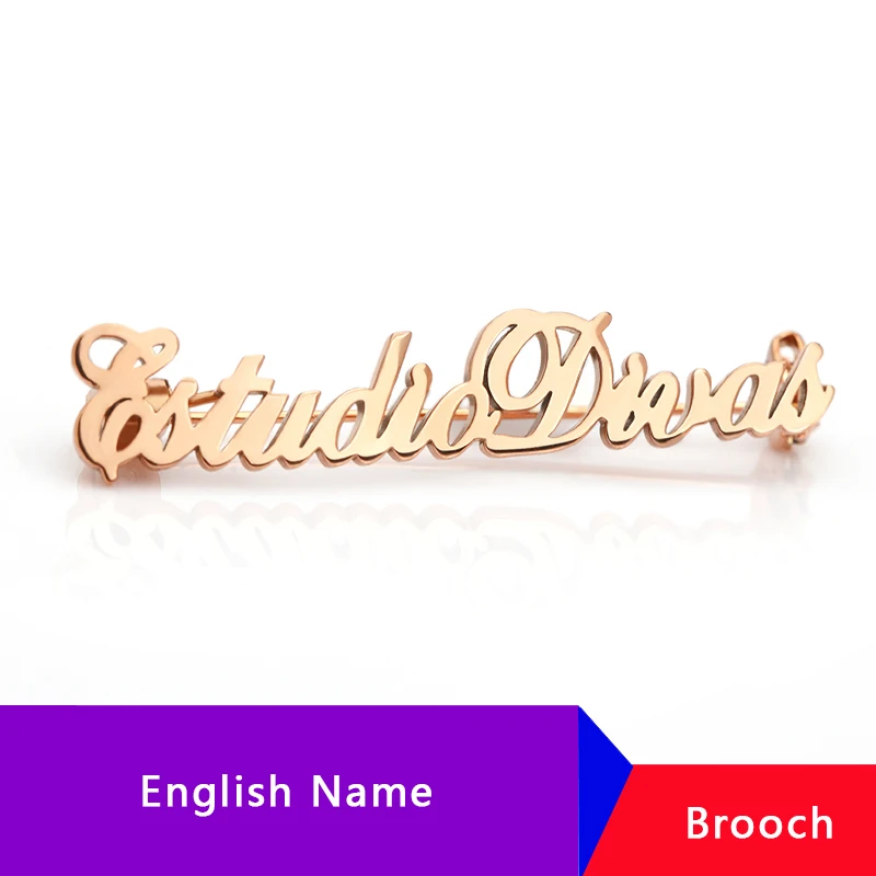 

Custom Name Brooch Bijoux Femme Stainless Steel Personalized Name Brooch Custom Jewelry For Women's Clothing & Accessories