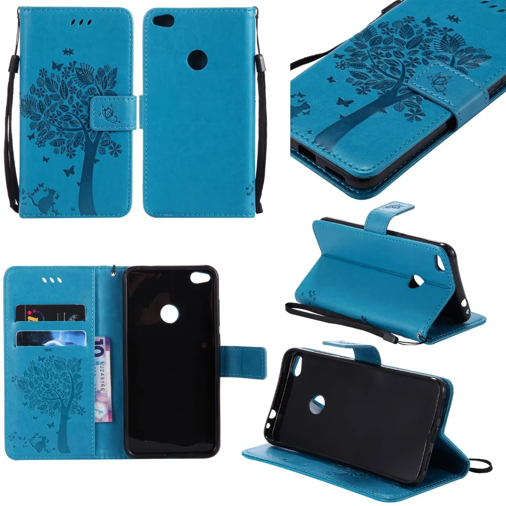

3D Tree Universal For Huawei P8 Lite 2017 Case For Honor 8 Lite P9 Lite 2017 Nova Lite GR3 2017 Wallet Flip Stand Phone Shell