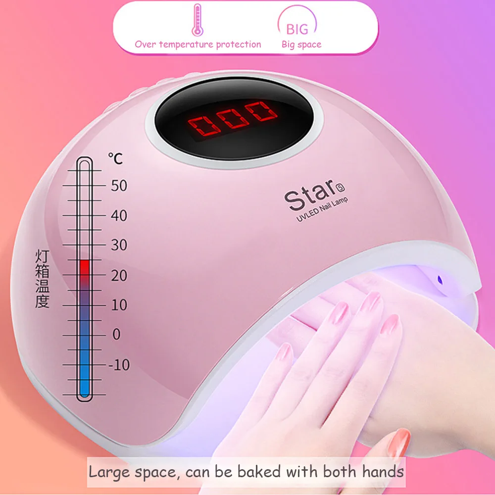 

72W UV LED Nail Lamp For Manicure Nail Dryer For Gels Polish Infrared Sensing 10/30/60/99s timer LCD Display LED lamp nail