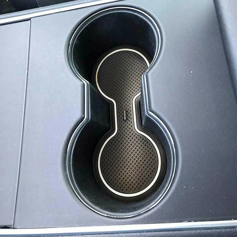 Для Tesla модель 3 Автомобильная консоль обёрточная Коврик Нескользящие ворота Слот центр Защитная чашка подставки