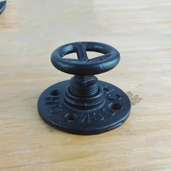 

Industrial Style Retro Cast Iron Flange Door Handle Valve Wall Hook Decorative