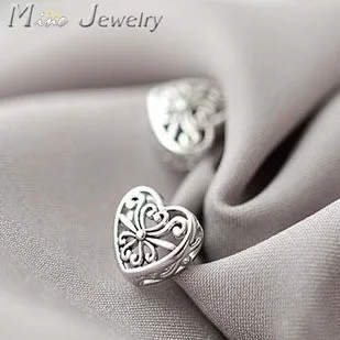 Модные полые простые серебряные серьги-гвоздики в форме сердца 925 серебряные серьги ювелирные изделия серьги Brincos модные ювелирные изделия