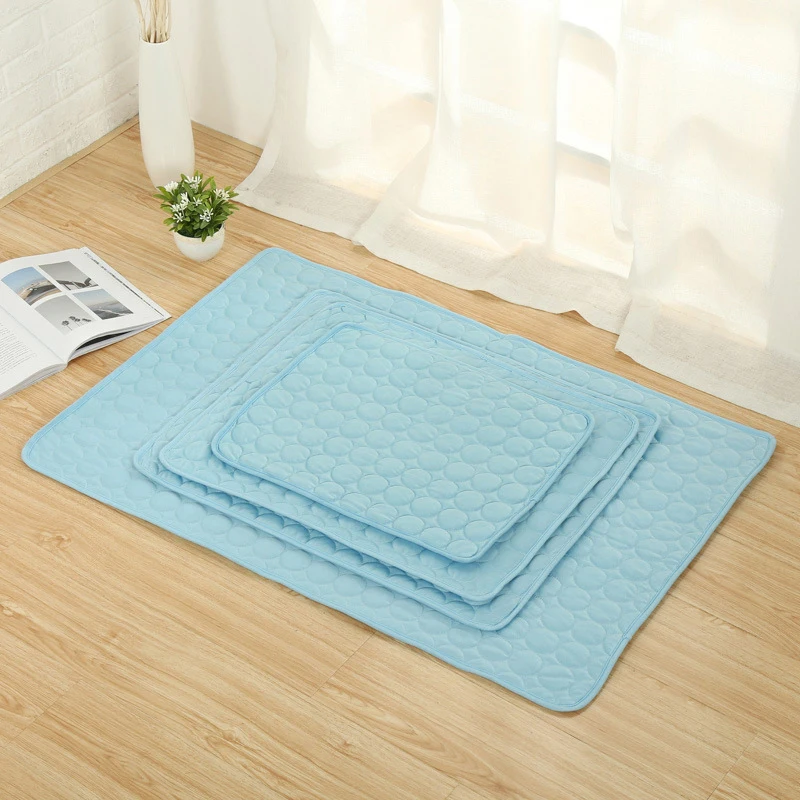 Summer Cooling Dog Bed Mat For Small Medium Large Dog Cat For Pet Nest Floor Sofa Cool Ice Silk Dog Pad Pet Mattress Cushion