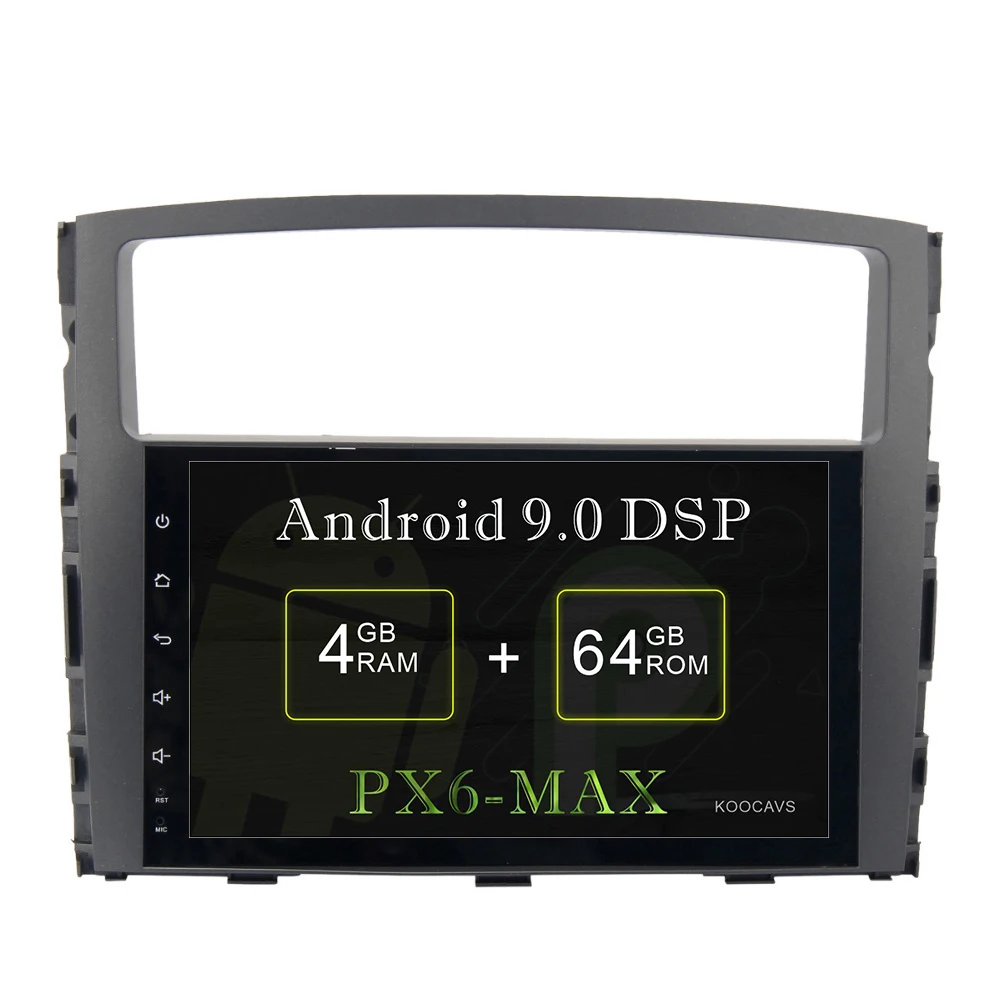 Excellent KOOCAVS 9 " IPS Android 9.0 Car GPS Radio Player for Mitsubishi Pajero V97 V93 2006 2007 2008 2009 2010 2011 4GB+64G Multimedia 0
