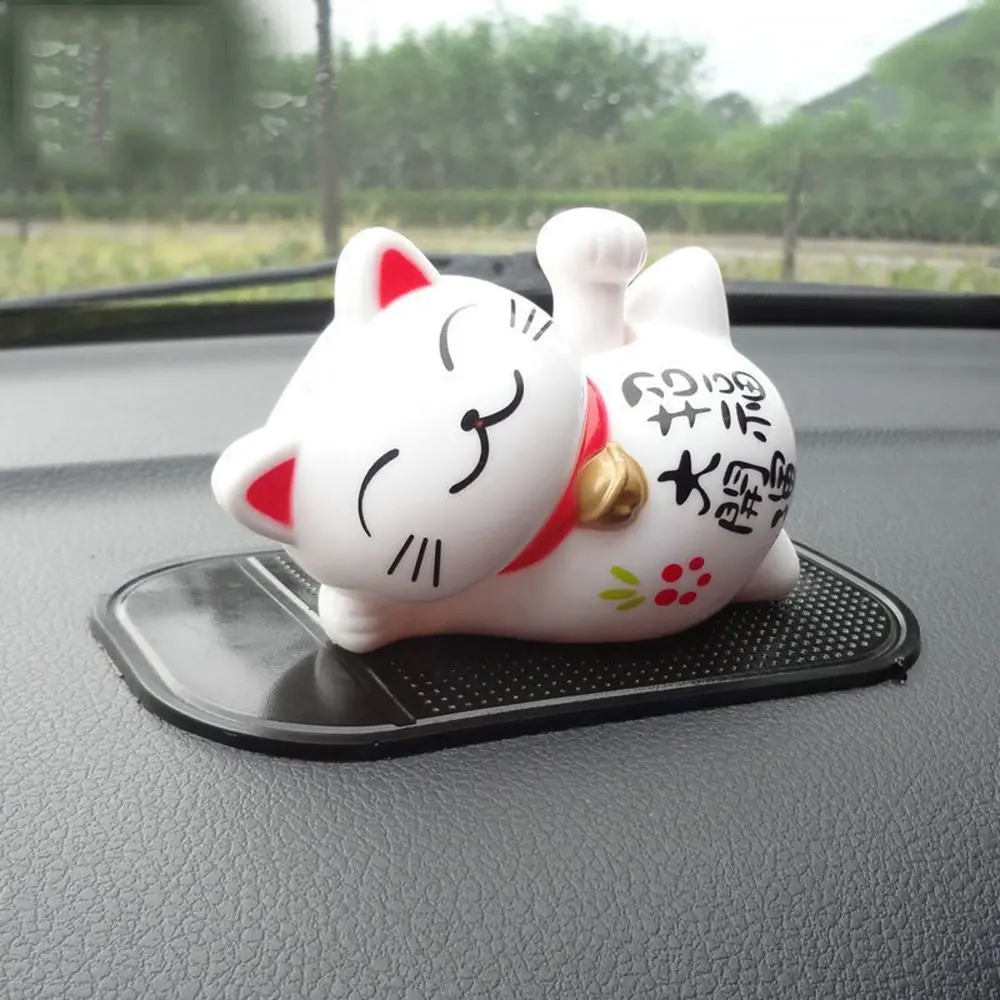 

SEKINNEW Car Ornament Sleeping Lazy Cat Solar Rar Decoration Creative Auto Cartoon Ornament Lucky Cat Cartoon Doll Car Interior