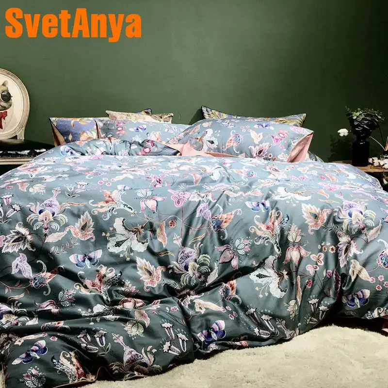 

Svetanya egyptian Cotton Bedding Set Floral Bedlinen king queen double size