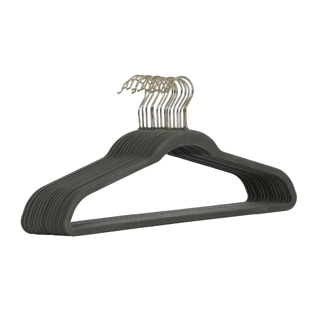 Non Slip Velvet Suit Hangers,Clothes Hangers 360 Degree Chrome Swivel