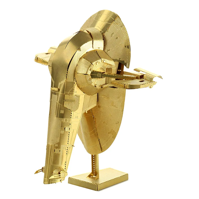 Gold Slave 1 model laser cutting 3D puzzle DIY metalic spacecraft jigsaw free shipping Star war