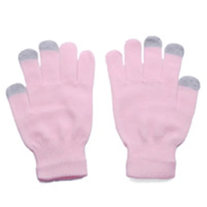Light pink Новые поступления, унисекс, зимние теплые емкостные вязаные перчатки, грелки для рук, для игр, для мобильных телефонов, сохраняющие тепло, для зимы, варежки, перчатки, мягкая ткань - Цвет: Light pink