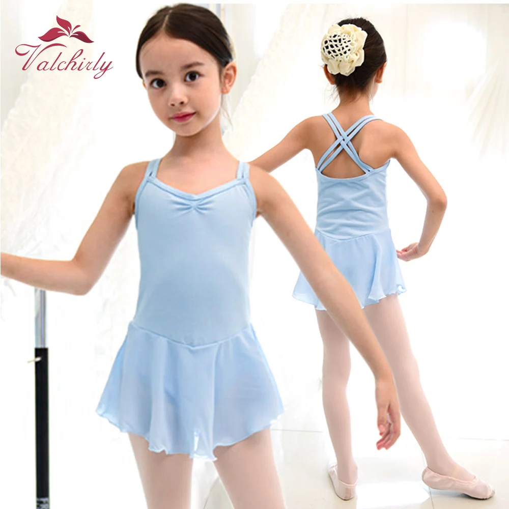Robe De Danse Ballet Pour Fille - Justaucorps Coton Avec Tutu Tulle - Manches à Volants - Pour Cours, Spectacles, Fêtes