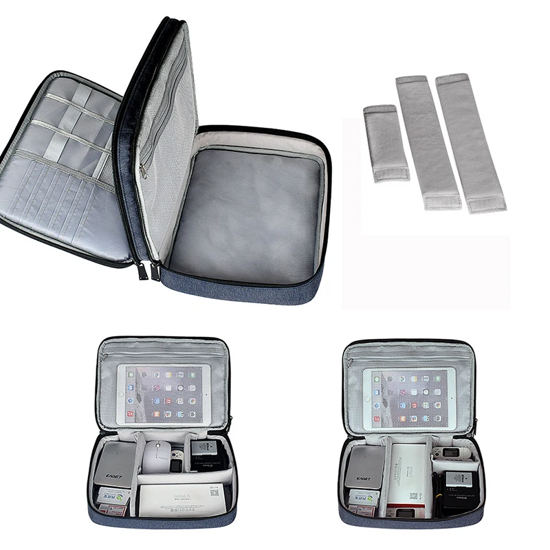 مجموعة أصدقاء للماء 2 طبقة كابل يو اس بي حقيبة التخزين الإلكترونية المنظم حقيبة أجهزة القياس الرقمية المحمولة السفر تخزين حافظة لجهاز ipad