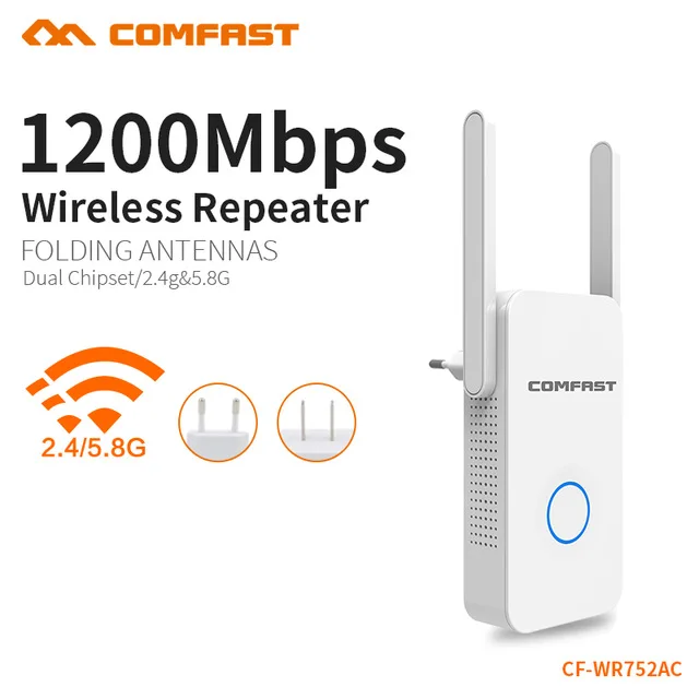 

COMFAST 2.4/5.8G Dual Band High Power 1200Mbps Wireless Repeater AC WIFI Extender Signal Amplifier AC Access Point CF-WR752AC