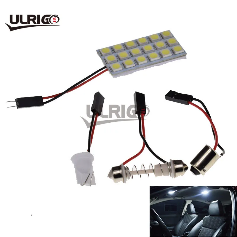 5X Feston (31 мм 42 мм) 2 адаптера 18 светодиосветодиодный 5050smd Автомобильная панель лампа