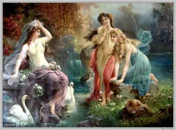 

Beautiful goddess Needlework,People Oil Painting Cross stitch Handmade 14CT Canvas DIY,DMC,Cross-stitch kits,Embroidery Art Home