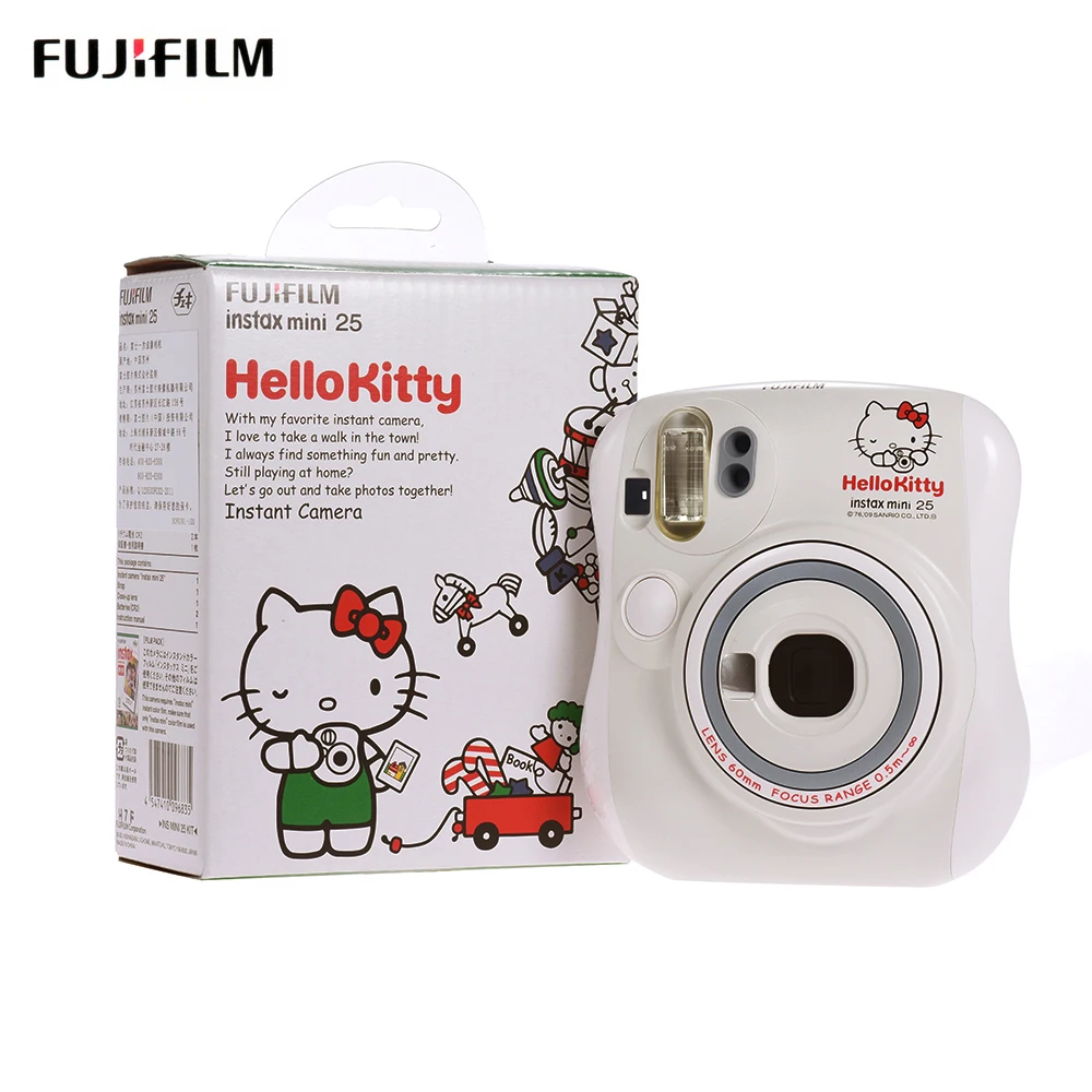 Fujifilm Instax Mini 25 Instant Camera Hello Kitty Built in Selfie Mirror Flash Dual Shutters