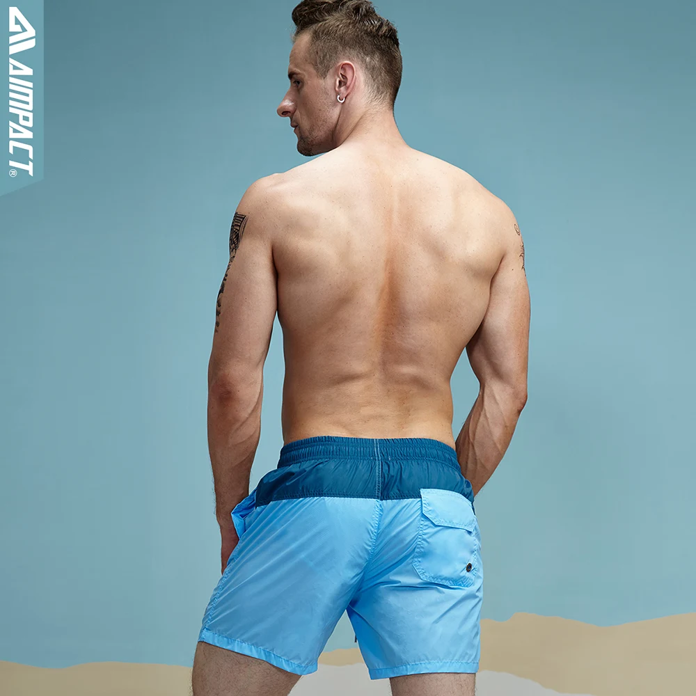 Aimpact Fashion Summer Sexy Beach Men's Shorts Leisure Lining Liner Men Board Short Patchwork Fast Dry Elastic Waist Short 2DT62 (2)