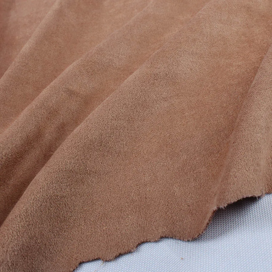 Качественная двухсторонняя эластичная замшевая ткань из микрофибры верблюжьего цвета для одежды, сумок, обуви-145 см