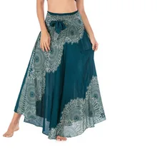 Женская юбка новая сексуальная Женская длинная Цыганская Бохо Богемный Хиппи Цветы эластичный Цветочный Пояс Холтер Короткие юбки B4