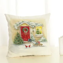 GZTZMY Christmas Tree Sleigh Christmas Ball Linen Decor Pillowcase Merry Christmas Decorations for Home Pillow Cover 45X45cm GZTZMY Christmas Tree Sleigh Christmas Ball Linen Decor Pillowcase Merry Christmas Decorations for Home Pillow Cover 45X45cm