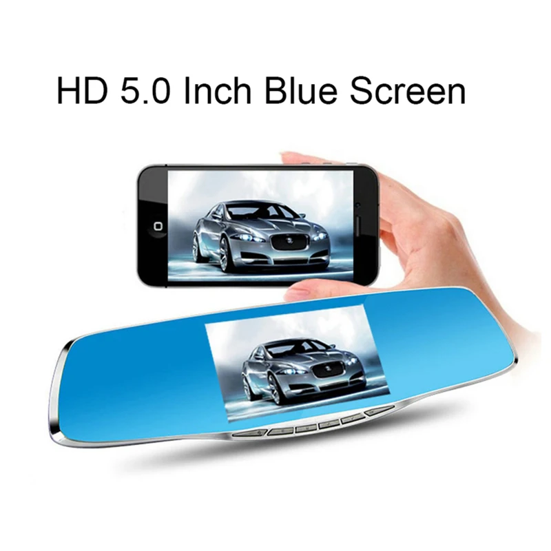 New Full HD 1080P Car Dvr Camera Avtoregistrator 5 Inch Rearview Mirror Digital Video Recorder Dual Lens Registrar Camcorder