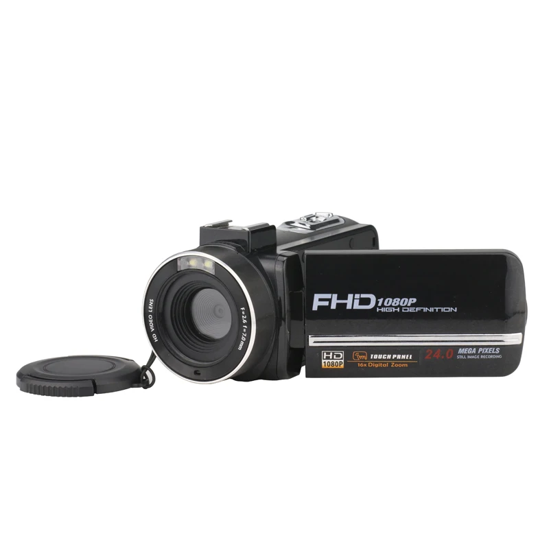 Видеокамера, Wifi, 1080 P, Full Hd, портативная цифровая видеокамера, 2400 Вт, пиксель, 8х цифровой зум, 3,0 дюймов, пресс, ЖК-видеокамера с экраном - Цвет: Black