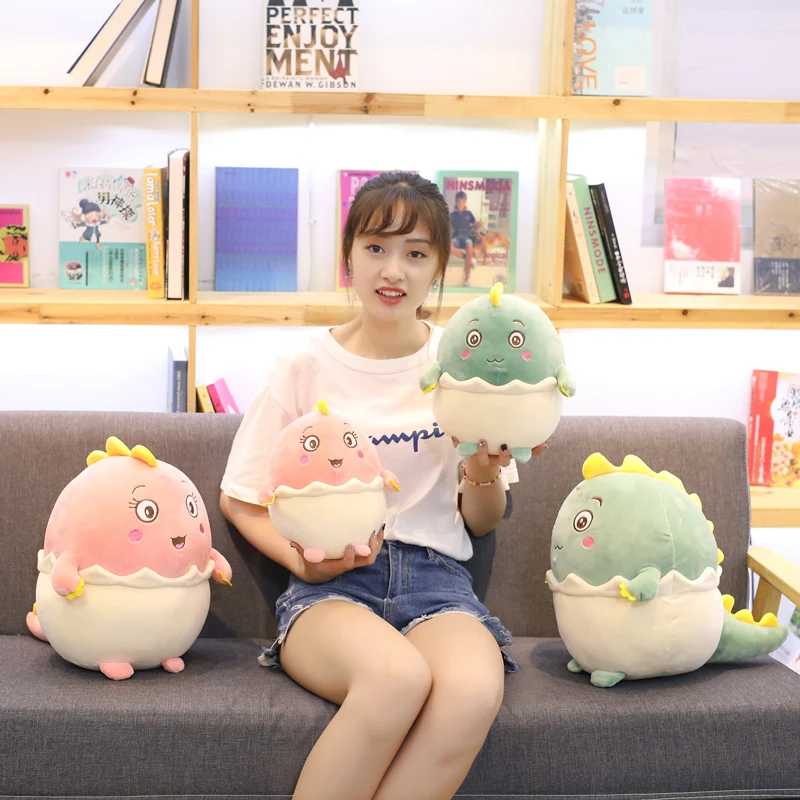 

Newborn Baby Dinosaur Stuffed Doll Eggshell Dino Soft Toy Green/Pink Plush Little Dino Egg Kids Plushie Toy Gift 30/40cm