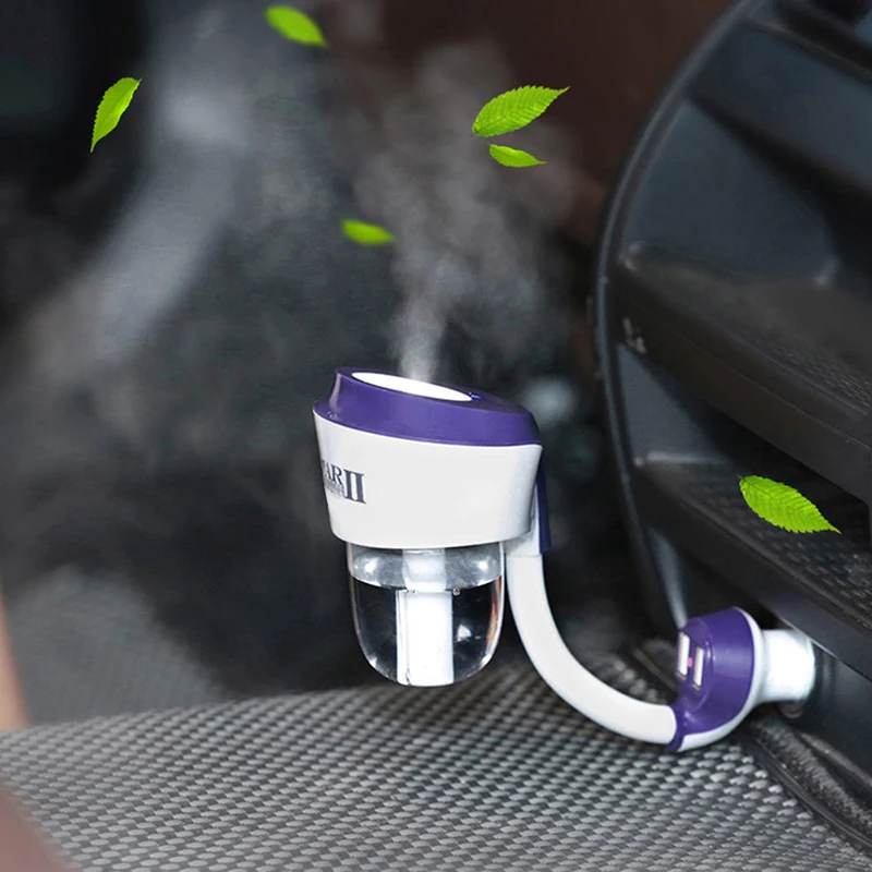 

GXZ Upgraded Dual USB Aroma Diffuser Essential Oil Ultrasonic 12V Car Air Humidifier Mist Maker Mini Portable Air Purifier