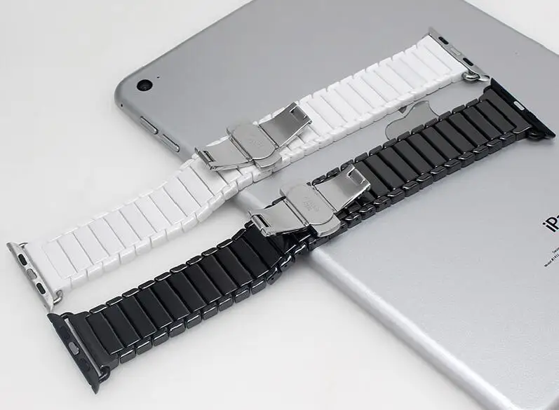 Керамический ремешок для Apple Watch 38 мм 40 42 44 + разъем адаптера Iwatch Series 4 3 2 1 черный