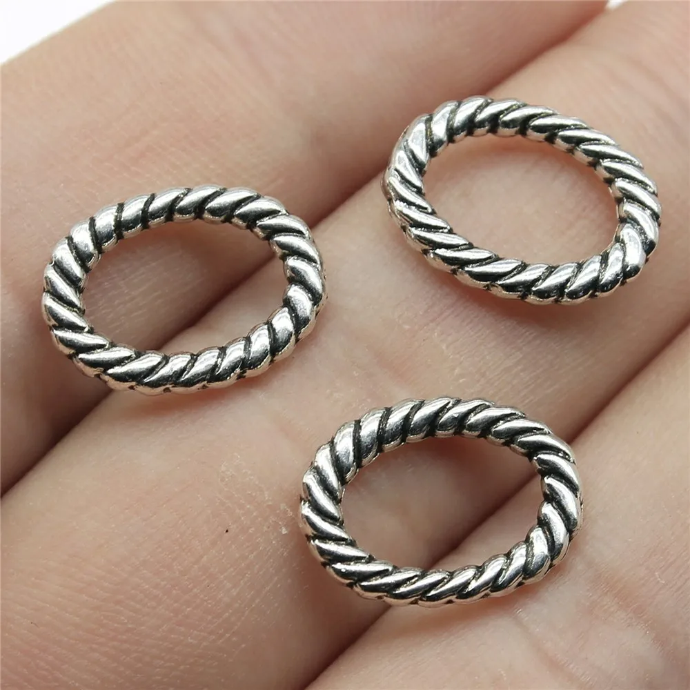 

Oval Loops Charms Pendant Diy Jewelry Findings Antique Silver Tone 0.6x0.4 inch (15x11mm) 50pcs/lot