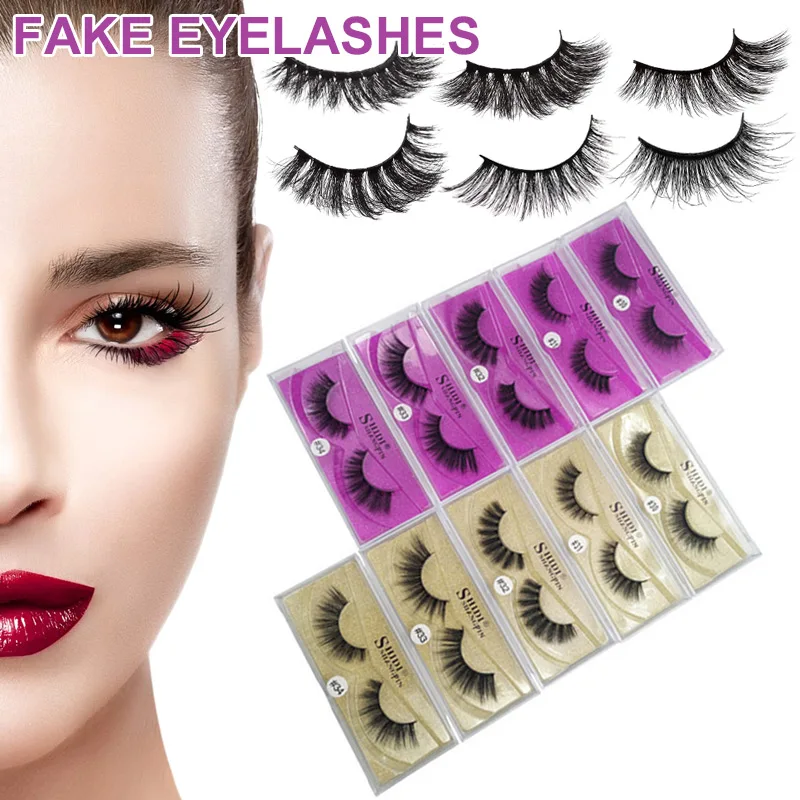 

1 Pair 3D Mink Lashes Handmade False Lashes Reusable Fake Eyelash for Makeup JIU55