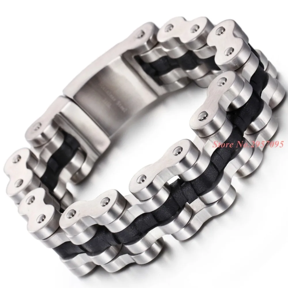 

Super Heavy Men's Biker Motorcycle Bike Link Chain Bracelet Silver 16L Stainless Steel Ghost Rider Racer bangle jewelry