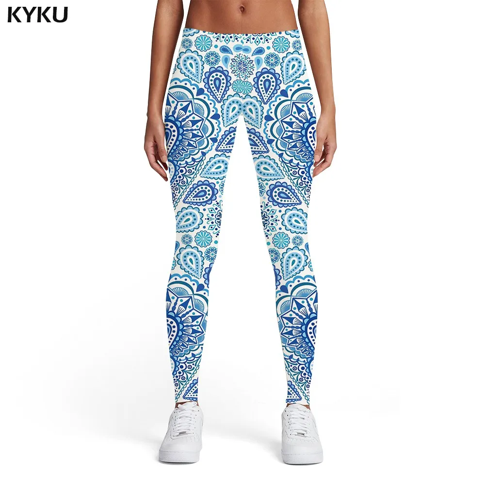 Kyku Psychedelic Leggings Women Pattern Ladies Colorful Sport Art