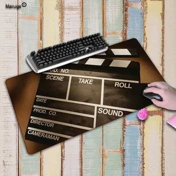 

Mairuige clapperboard movie spotlight Extra Large Gaming Mousepad Natural Rubber Gaming Mouse Mat with Lock Edge Free Shipping