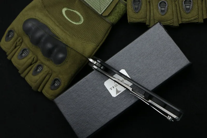TIGEND Hati 95 Flipper folding knife D2 blade G10 + steel handle camping hunting outdoor survival pocket Kitchen knives edc tool TIGEND Hati 95 Flipper folding knife D2 blade G10 + steel handle camping hunting outdoor survival pocket Kitchen knives edc tool