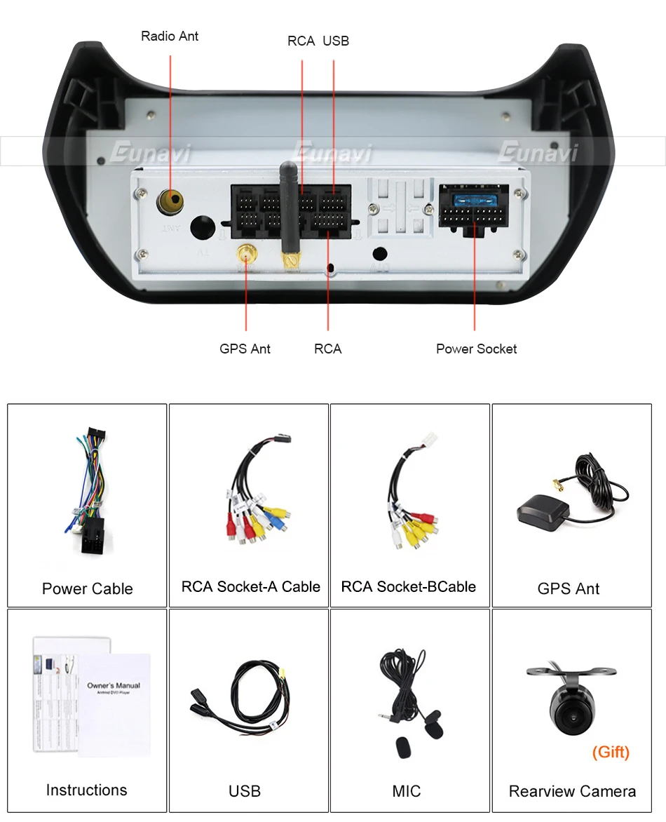 Eunavi один 1 Din 7 ''Quad core Android 7,1 автомобилей Радио Стерео Системы gps навигации для Fiat Fiorino 2 г Оперативная память WI-FI USB Bluetooth