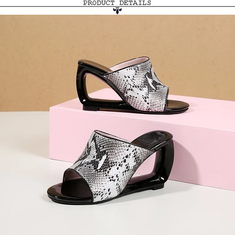 EGONERY/Женская обувь г. Летние новые модные пикантные женские шлепанцы из овечьей кожи с открытым носком женская обувь на высоком каблуке для улицы размер 34-39