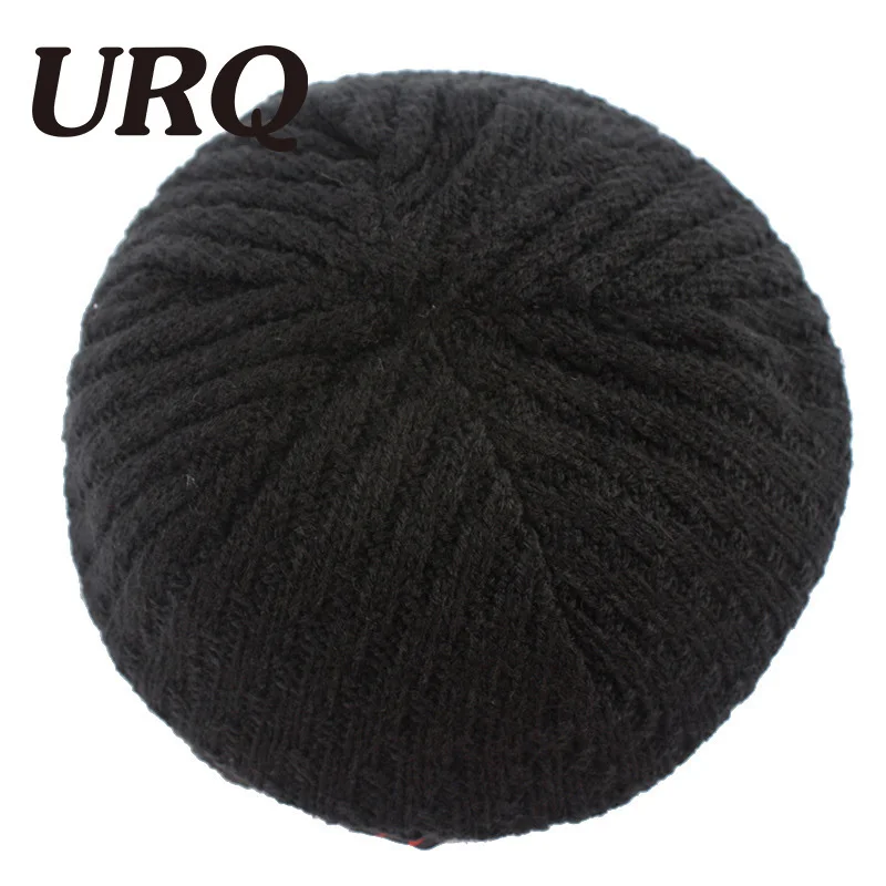 URQ Skullies парня Красная звезда шапка зимняя шапочка человек skully трикотажные акриловые шапочки мужские зимние теплые Шапки Повседневный