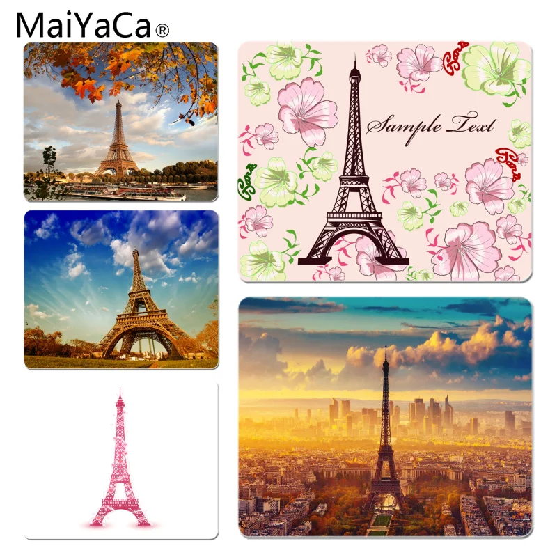

MaiYaCa Funny France Paris the Eiffel Customized laptop Gaming mouse pad Size for 180x220x2mm and 250x290x2mm Small Mousepad