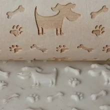 Милая Любовь Сердце Собака тисненая Скалка печенья печенье, фондан, пирог Выгравированный тесто роллер деревянная Скалка